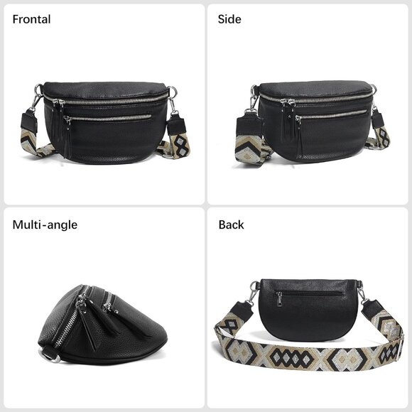 Stylish Leather Fanny Pack Small Sling Bag - Versatile 9.8'' Accessory - Picture 6 of 6